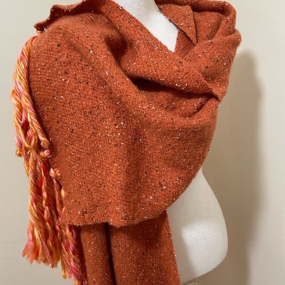 New Anthropologie Scarf/Wrap  Bronze/Orange Fringed Super Soft NWOT. - Picture 12 of 14